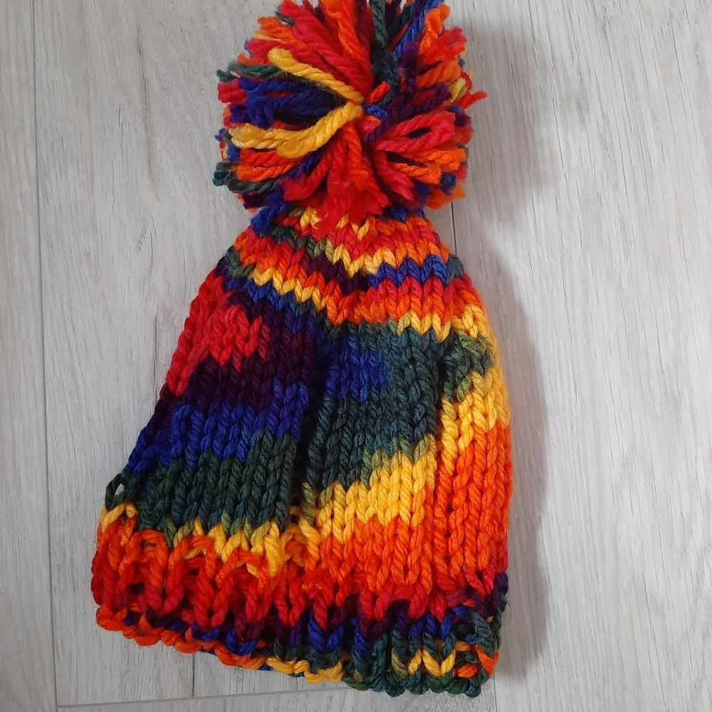 Handmade rainbow toque